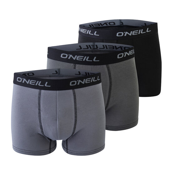 O'Neill O'Neill Heren Boxershorts Trunks 900003 Effen Grijs/Zwart 3-Pack