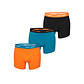 Happy Shorts Happy Shorts Men's Boxer Shorts Trunks Orange/Turquoise/Black 3-Pack
