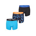 Happy Shorts Happy Shorts Men's Boxer Shorts Trunks Leaves Blue/Black 3-Pack