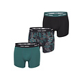 Happy Shorts Happy Shorts Men's Boxer Shorts Trunks Leaves Green/Black 3-Pack