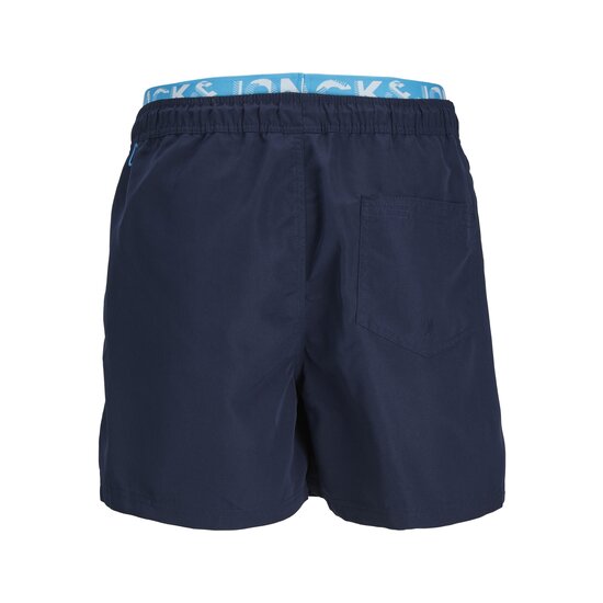 Jack & Jones Jack & Jones Men's Swim Shorts JPSTFIJI Double Waistband Plain Dark Blue/Neon Blue