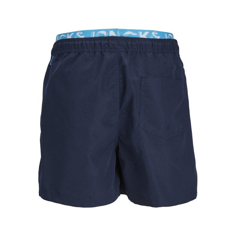 Jack & Jones Jack & Jones Men's Swim Shorts JPSTFIJI Double Waistband Plain Dark Blue/Neon Blue