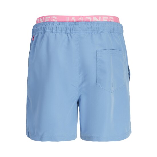 Jack & Jones Jack & Jones Men's Swim Shorts JPSTFIJI Double Waistband Plain Light Blue/Neon Pink