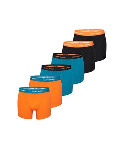 Happy Shorts Men's Boxer Shorts Trunks Orange/Turquoise/Black 6-Pack