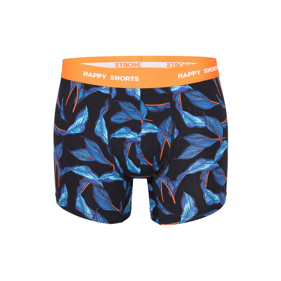 Happy Shorts Happy Shorts Heren Boxershorts Trunks Bladeren Blauw/Zwart 6-Pack