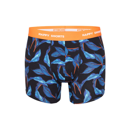 Happy Shorts Happy Shorts Men's Boxer Shorts Trunks Leaf Blue/Black 6-Pack