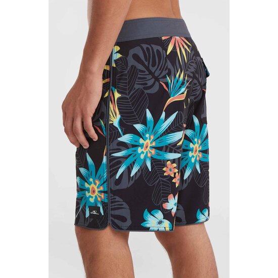 O'Neill O'Neill Heren Boardshort Lang Swimshort Mysto Scallop 20" Tropical Print Zwart