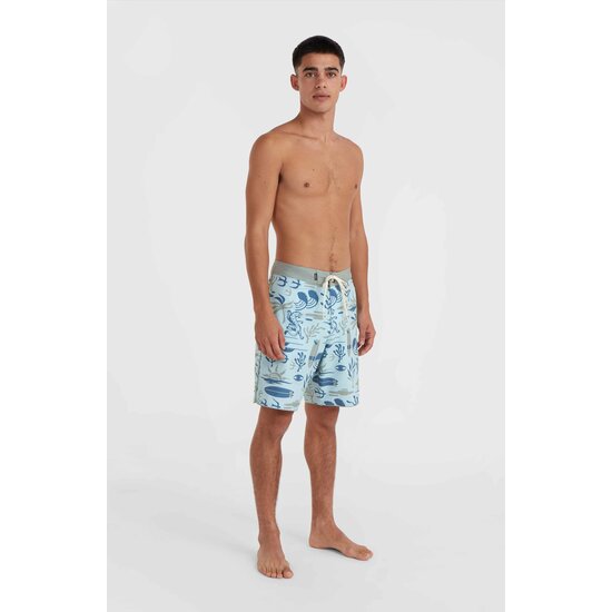 O'Neill O'Neill Men's Boardshort Long Swimshort Mysto Scallop 20" Print Blue