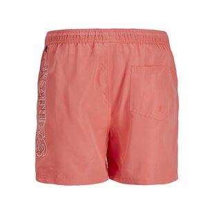 Jack & Jones Junior Jongens Zwemshort JPSTFIJI Double Logo Effen Hot Coral