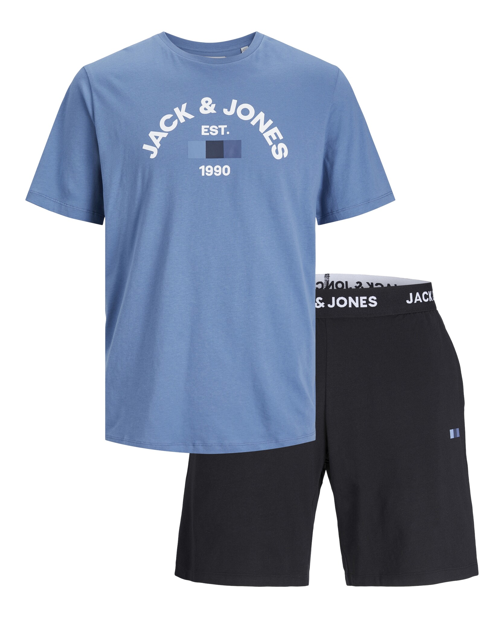 Jack Jones Jack Jones Heren Shortama Korte Pyjama JACTHEO Katoen Blauw Zwart
