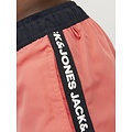 Jack & Jones Jack & Jones Heren Zwemshorts JPSTFIJI Black Tape Effen Hot Coral