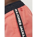 Jack & Jones Jack & Jones Men's Swim Shorts JPSTFIJI Black Tape Solid Hot Coral