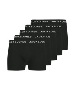 Jack & Jones Heren Boxershorts Effen Trunks JACANTHONY 5-Pack Zwart