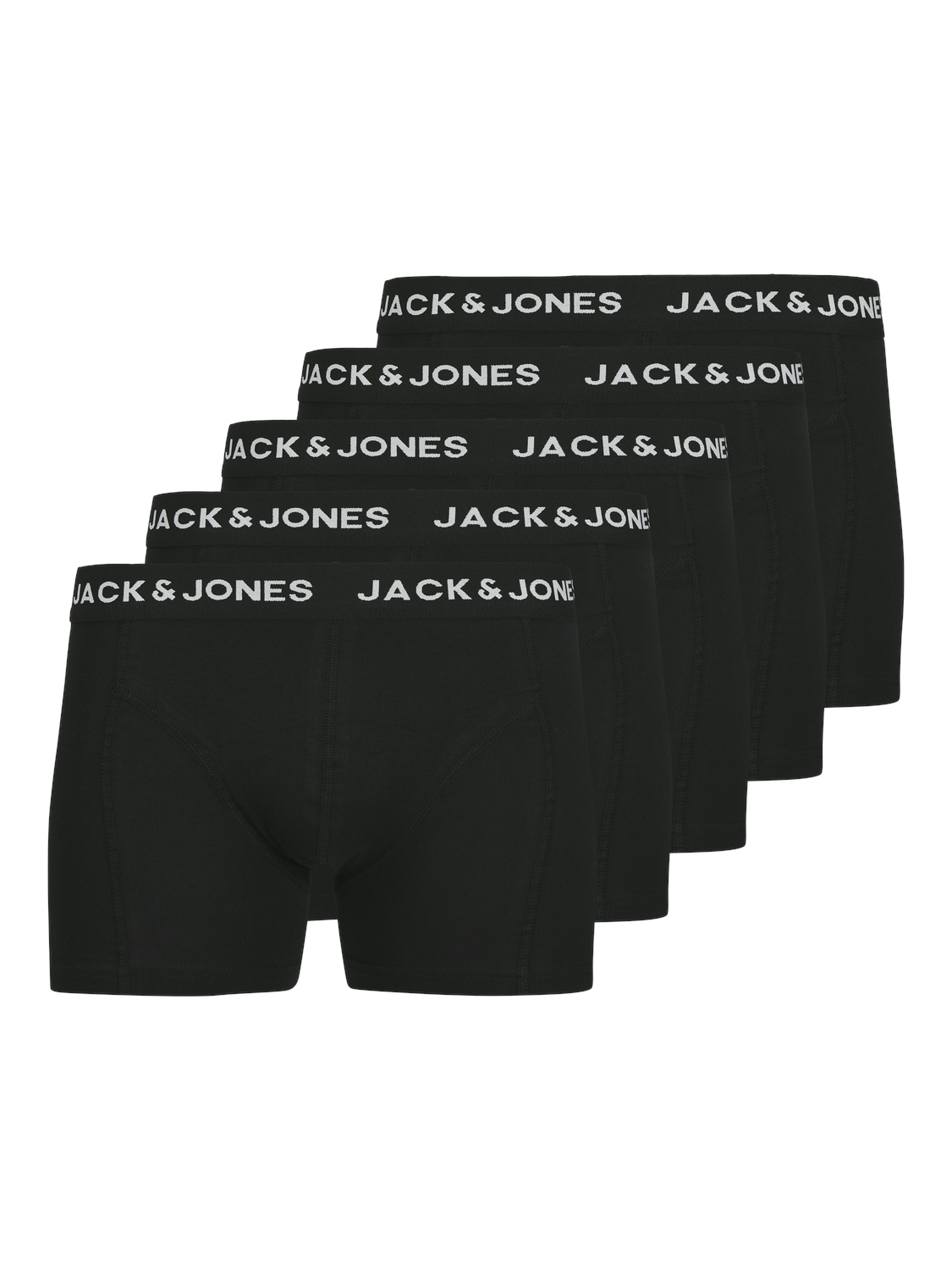 Jack Jones Jack Jones Heren Boxershorts Effen Trunks JACANTHONY 5 Pack Zwart