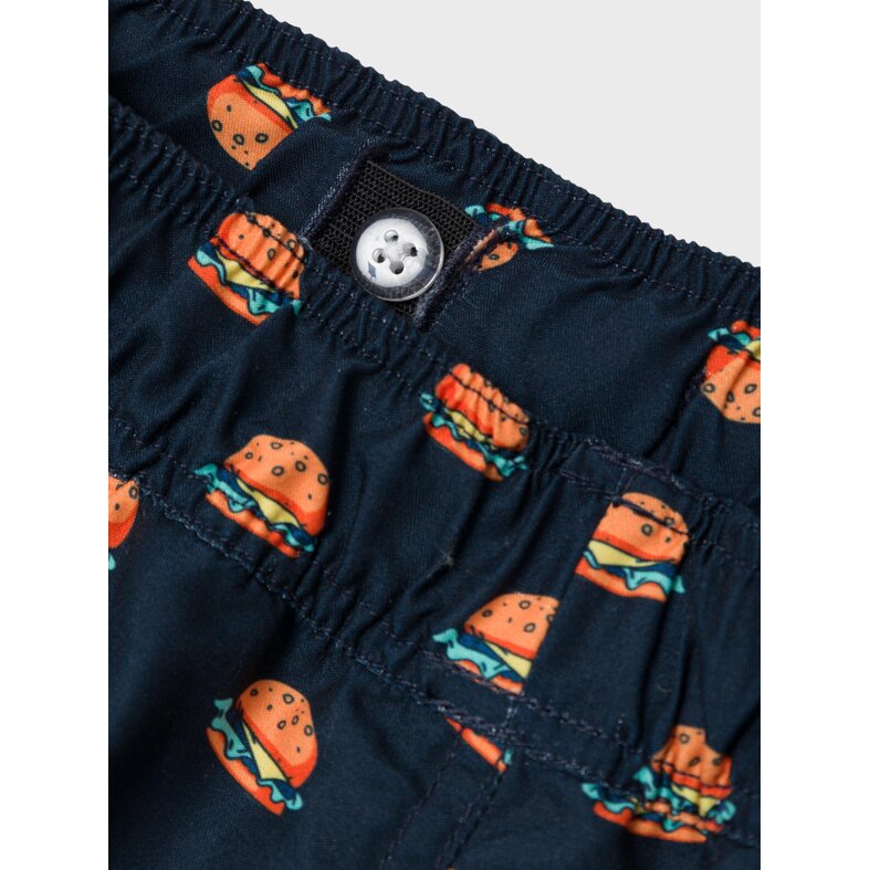Name It Name It Jongens Zwemshort Kinderen NKMZADDI Hamburger Print Donkerblauw