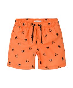 Name It Boys Swim Short Kids NKMZADDI Surfing Dog Print Orange