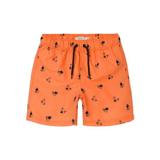 Name It Name It Jongens Zwemshort Kinderen NKMZADDI Surfende Hond Print Oranje