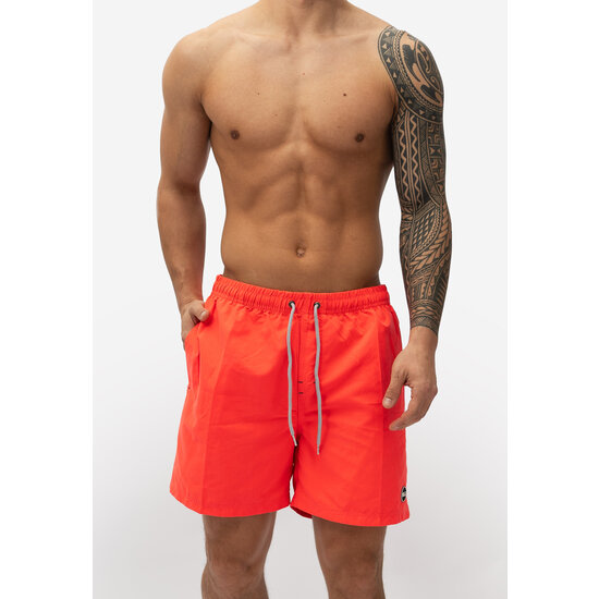 Happy Shorts Happy Shorts Heren Zwemshort Effen Neon Rood