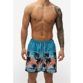 Happy Shorts Happy Shorts Men's Swim Short Beach Palm Tree Print Blue