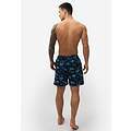 Happy Shorts Happy Shorts Men's Swim Short Tropical Island Print Dark Blue