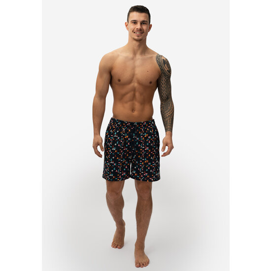 Happy Shorts Happy Shorts Men's Swim Short Geometric Print Dark Blue