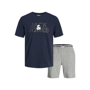 Jack & Jones Men's Short Shortama Pyjama Set JACULA Dark Blue/Gray