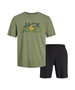 Jack & Jones Heren Korte Shortama Pyjamaset JACULA Groen/Zwart