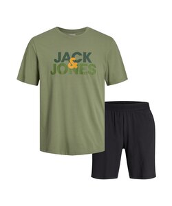 Jack & Jones Men's Short Shortama Pyjama Set JACULA Green/Black