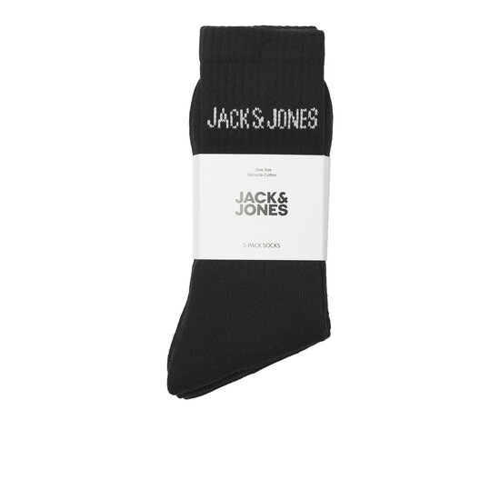 Jack & Jones Jack & Jones Men's Sports Socks JACREGEN Tennis Socks 5-Pack Black - One Size