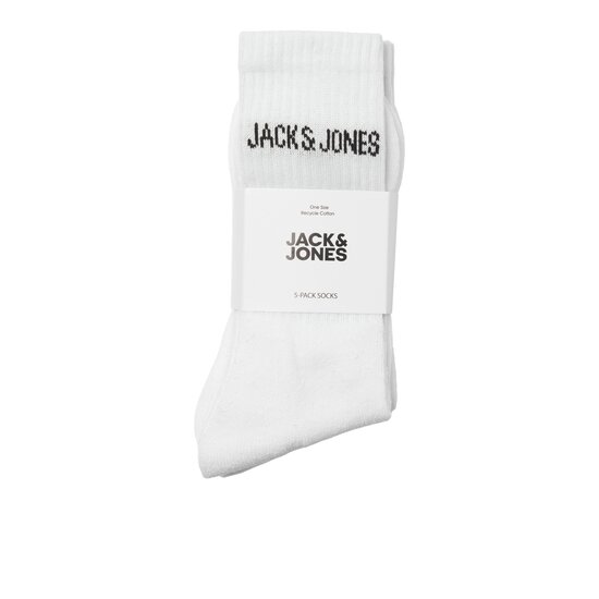 Jack & Jones Jack & Jones Heren Sportsokken JACREGEN Tennissokken 5-Pack Wit - One Size