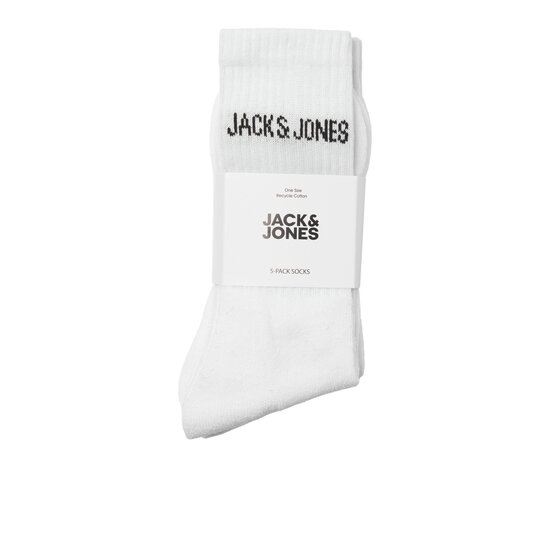 Jack & Jones Jack & Jones Men's Sports Socks JACREGEN Tennis Socks 5-Pack White - One Size