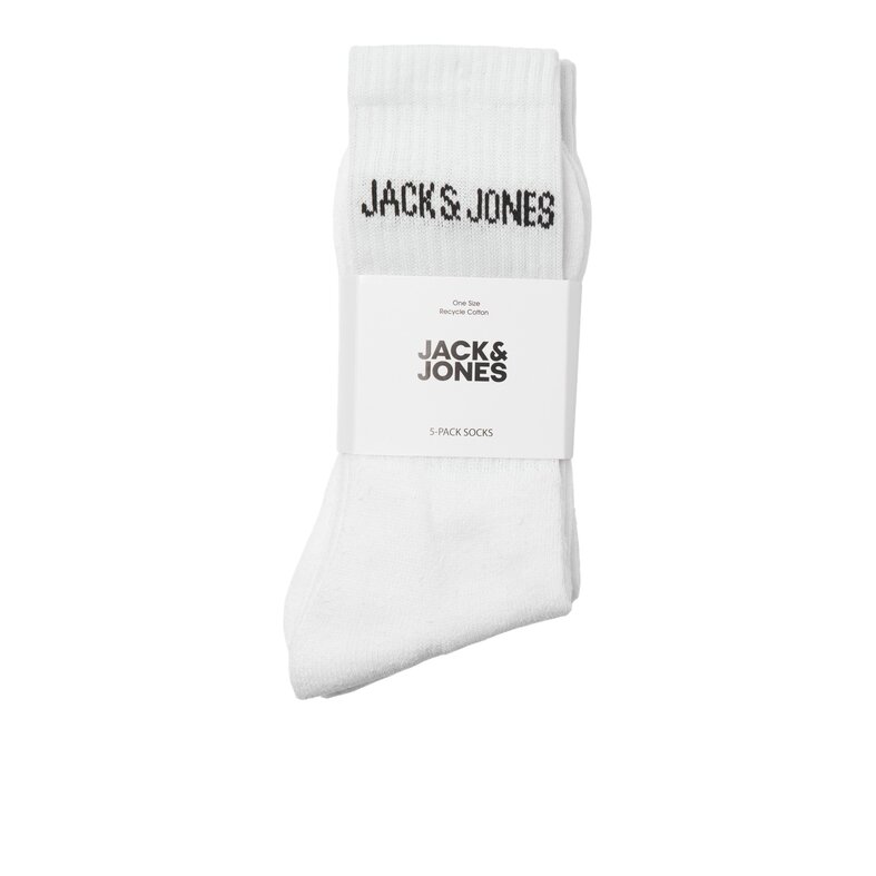 Jack & Jones Jack & Jones Men's Sports Socks JACREGEN Tennis Socks 5-Pack White - One Size