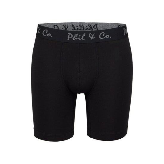 Phil & Co Phil & Co Boxer Shorts Men's Long-Pipe Boxer Briefs 3-Pack Black