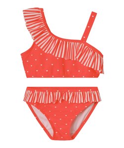 Name It Girls Bikini Set Kids NMFZEDOT Hearts Print Red