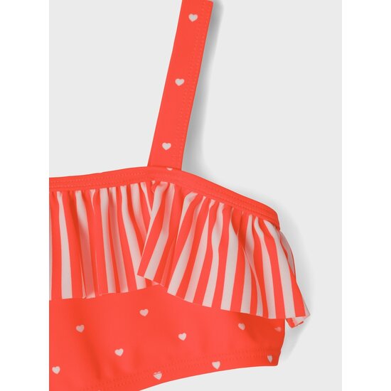 Name It Name It Girls Bikini Set Kids NMFZEDOT Hearts Print Red