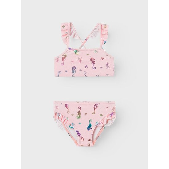 Name It Name It Girls Bikini Set Kids NMFZAMAR Seahorse Print Pink