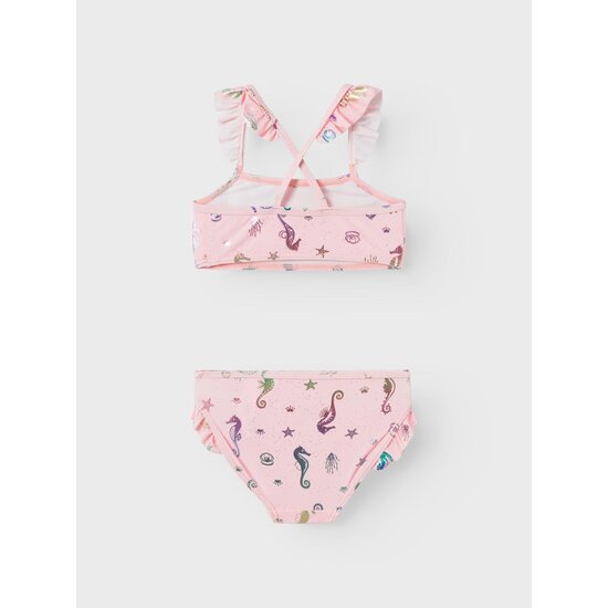 Name It Name It Girls Bikini Set Kids NMFZAMAR Seahorse Print Pink