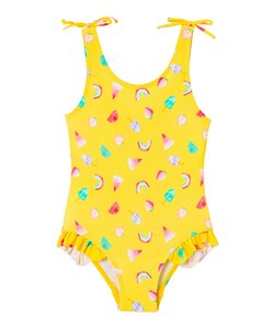 Name It Girls Swimsuit Kids Fruit Print Light Orange