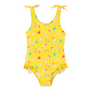 Name It Girls Swimsuit Kids Fruit Print Light Orange