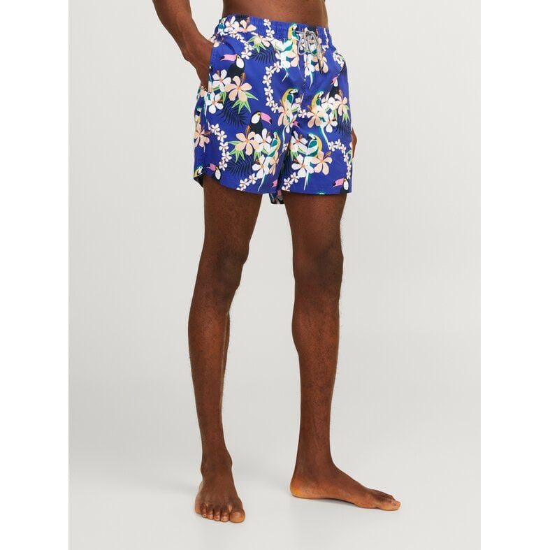 Jack & Jones Jack & Jones Men's Swim Shorts JPSTFIJI AOP Blue Tropical Paradise Print