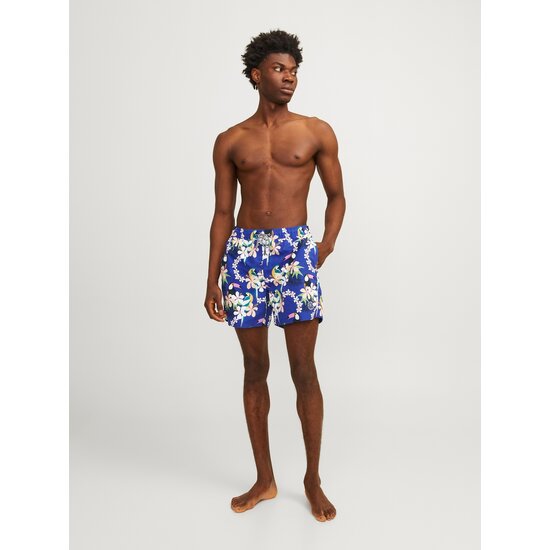 Jack & Jones Jack & Jones Heren Zwemshorts JPSTFIJI AOP Blauw Tropisch Paradijs Print