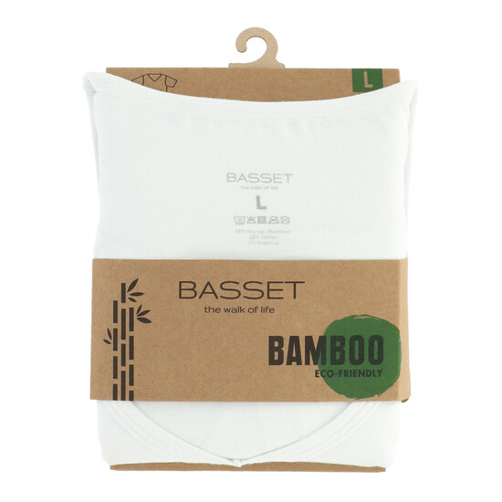 Basset Basset Ladies/Gentlemen Bamboo T-Shirt V-Neck White