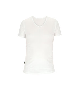 Basset Ladies/Gentlemen Bamboo T-Shirt V-Neck White