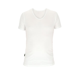 Basset Ladies/Gentlemen Bamboo T-Shirt V-Neck White