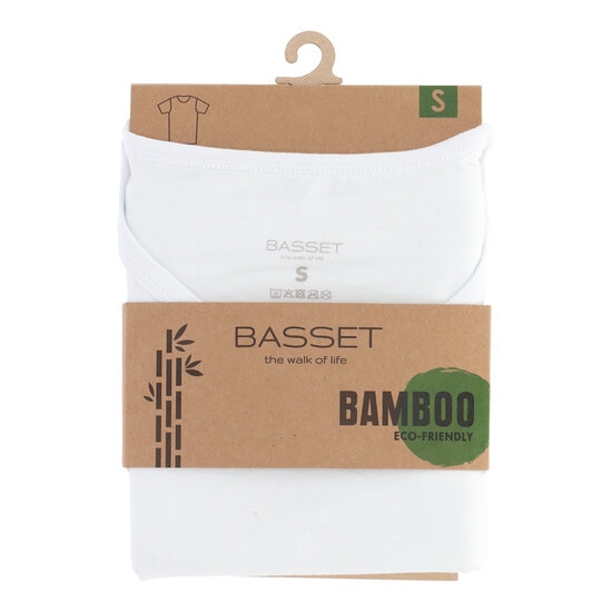 Basset Basset Ladies/Gentlemen Bamboo T-Shirt Round Neck White
