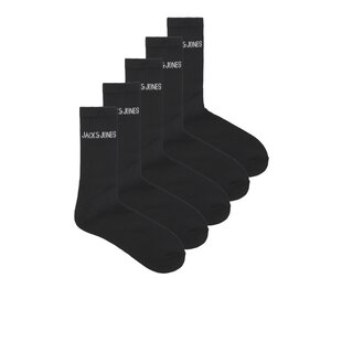 Jack & Jones Men's Sports Socks JACREGEN Tennis Socks 5-Pack Black