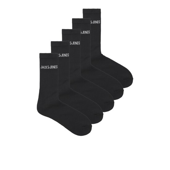 Jack & Jones Jack & Jones Men's Sports Socks JACREGEN Tennis Socks 5-Pack Black - One Size