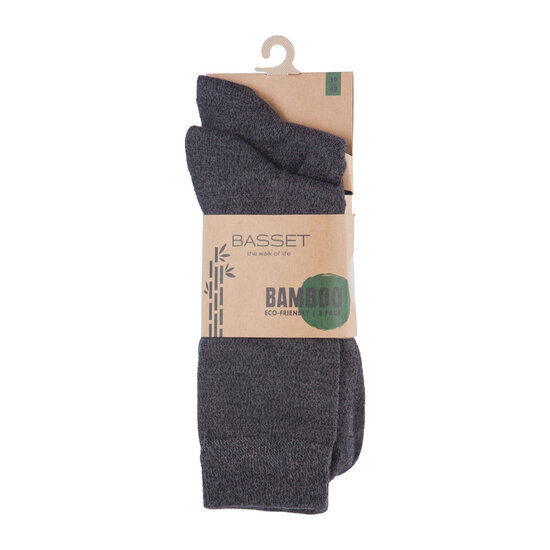Basset Basset Dames/Heren Bamboe Sokken 2-Pack Grijs