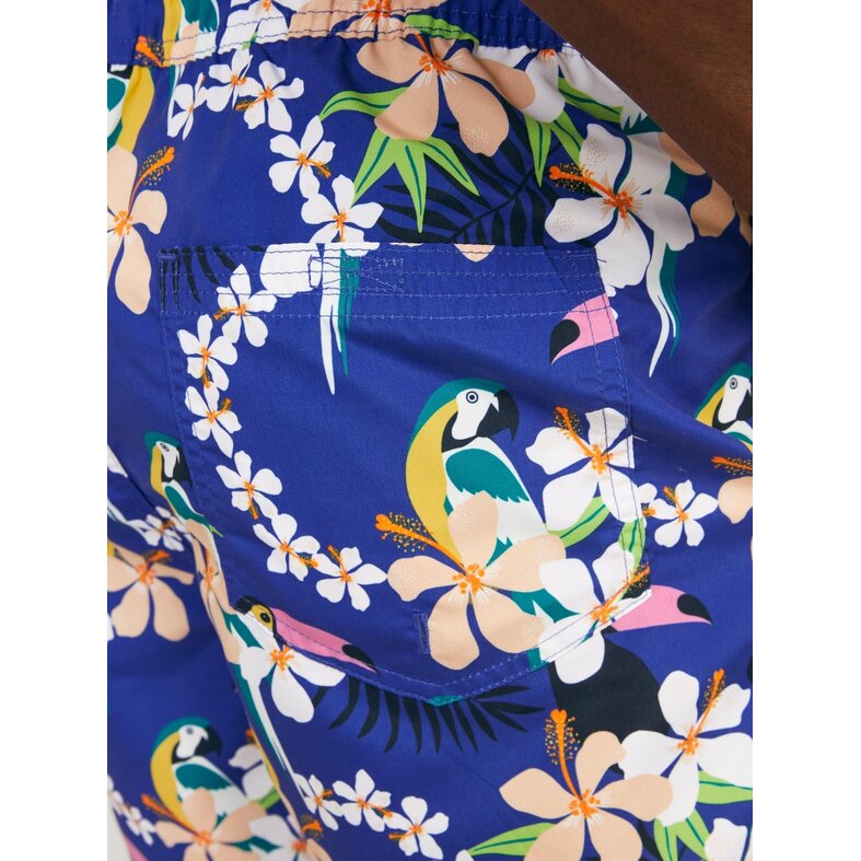 Jack & Jones Jack & Jones Men's Swim Shorts JPSTFIJI AOP Blue Tropical Paradise Print