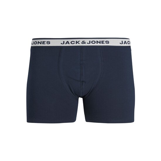 Jack & Jones Jack & Jones Heren Boxershort Lange Pijp JACSOLID Boxer Briefs 3-Pack Grijs/Wit/Blauw